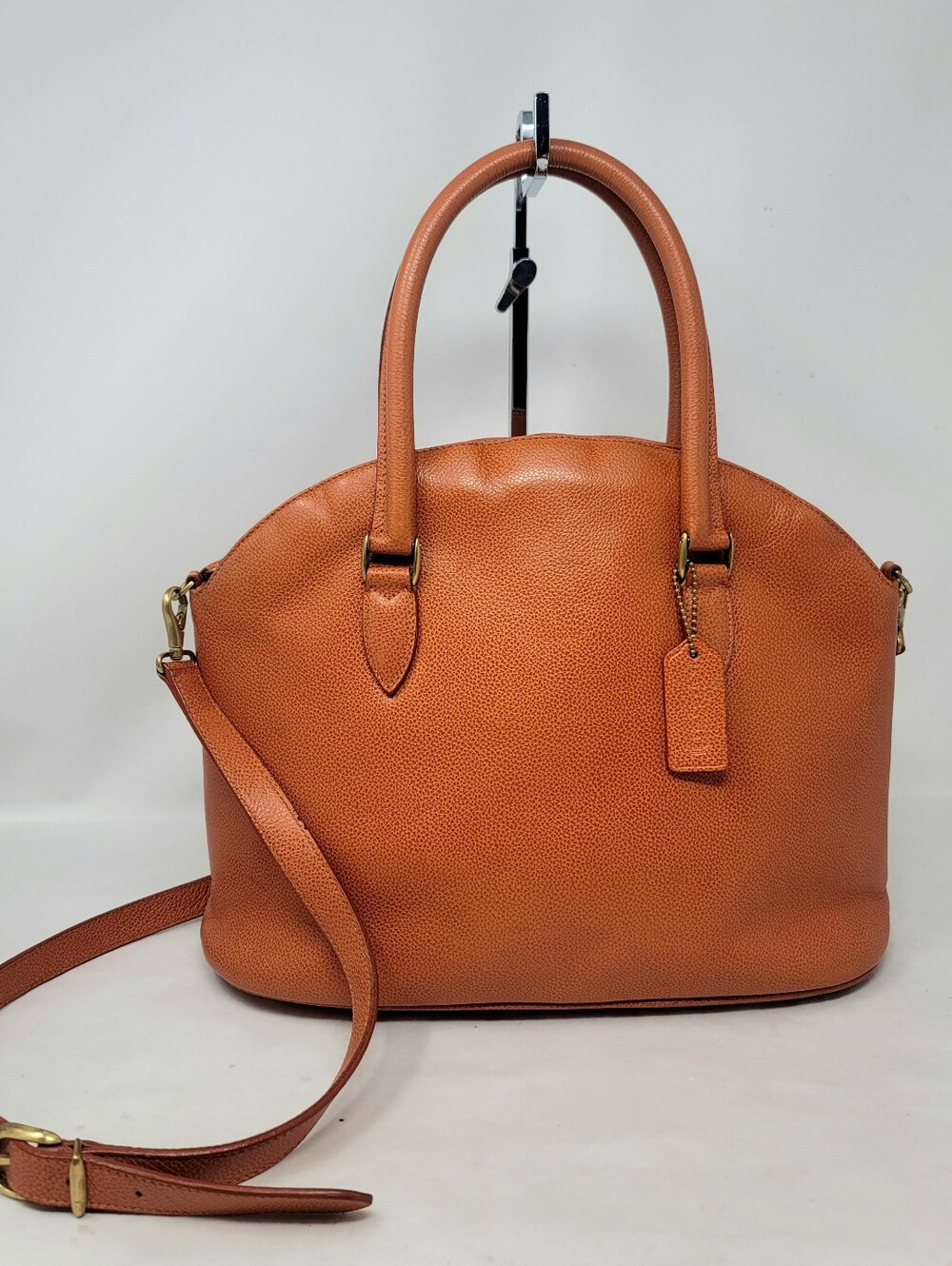 1995 Coach Madison Bristol 4412 Orange Leather Dome Satchel Bag Made in Italy
